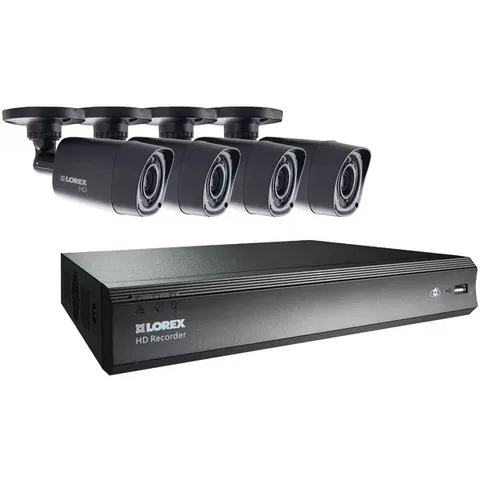 LOREX 8-CHANNEL MPX 720P HD 1TB DVR W/ 4 WEATHERPROOF IR CAMERAS *DISTRESSED PKG