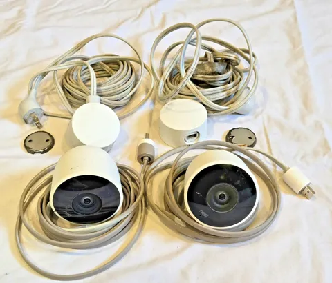 2 Google NEST Smart Home Indoor/Outdoor Security System CAMERAS w/ Cables