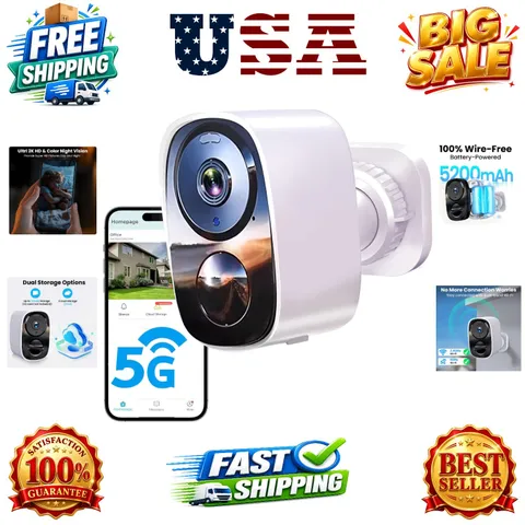 2026 Upgraded 2K Security Cameras Wireless Outdoor, Free Cloud Storage, 1-6  ...