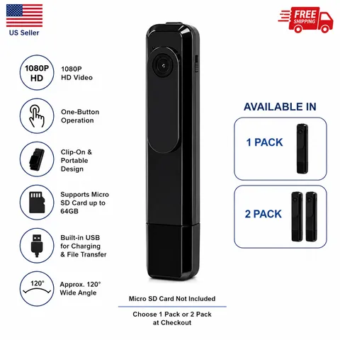 Mini Body Camera 1080P HD Video Recorder Clip On Pocket Cam No WiFi Security