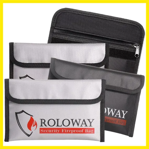 Small Fireproof Bag 5 x 8 inches, Non-Itchy Fireproof Money Bag, 4-Pack