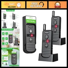 Wireless Doorbell & Intercom System, 4900ft Range, Rechargeable Battery, 3 Volum