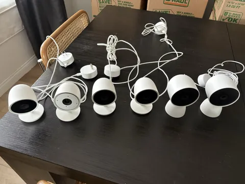 Google Nest Cam 6 Lot Security Cameras Battery And Wired