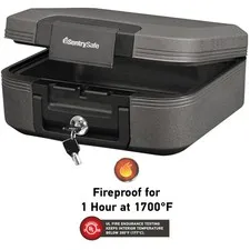 Key Lock Fireproof Safe, 6.6 x 15.4 x 14.3 Inches