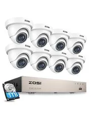 ZOSI 8CH 5MP Lite DVR 1080P Security Camera System IR Night Vision 1TB Recording