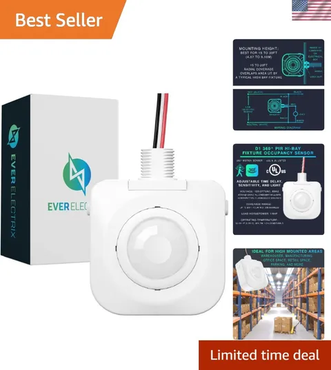 Passive Infrared High Bay Motion Sensor - Adjustable Delay for Commercial Spaces