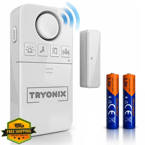 TRYONIX Door Alarm 130dB Loud 1 Pack AAA Batteries