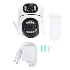 Pan Tilt Security Camera WiFi 8MP Dual Lens AI Motion Detection with APP SET