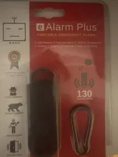 BASU eAlarm Plus 130 dB Personal Alarm Black Keyring Lightweight Battery-Powered