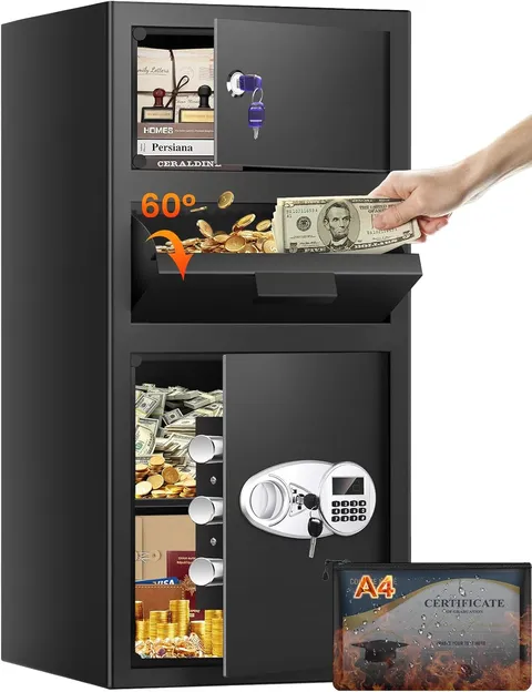 Extra Large 7.8 Cuft Anti-Theft Drop Safe with Keypad & Spare Key