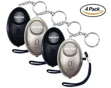 Personal Alarm keychain for WOMEN/KIDS siren 140 DB LOUD & LED light (4 PACK)