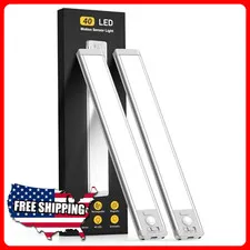 2 Pack Rechargeable Motion Sensor Under Cabinet Lights Dimmable LED
