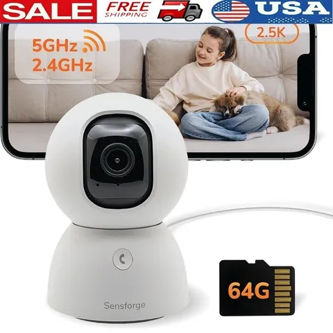 2.5K Indoor Security Camera 360° Pan-Tilt Two-Way Audio AI Motion Detection New
