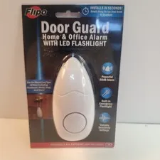 FLIPO Portable Door Guard 98db Alarm With Flashlight. Battery Op New In Pkg