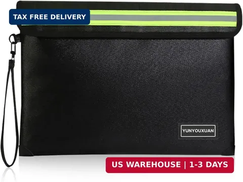 5200°F Fireproof Document Bag with Zipper (11"x7.9"), 8 Layers Fire Insulation,