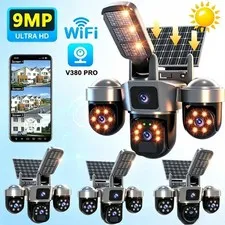 Solar Battery Powered Wireless WiFi Outdoor Home Security Camera CCTV PTZ Cam