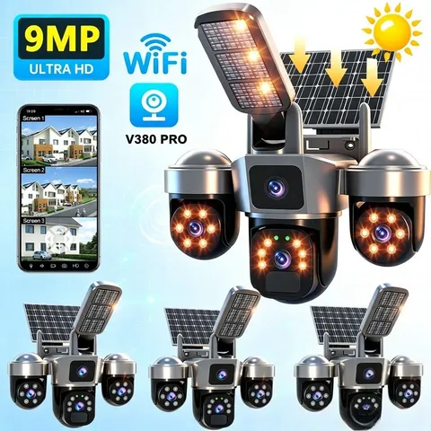 Solar Battery Powered Wireless WiFi Outdoor Home Security Camera CCTV PTZ Cam