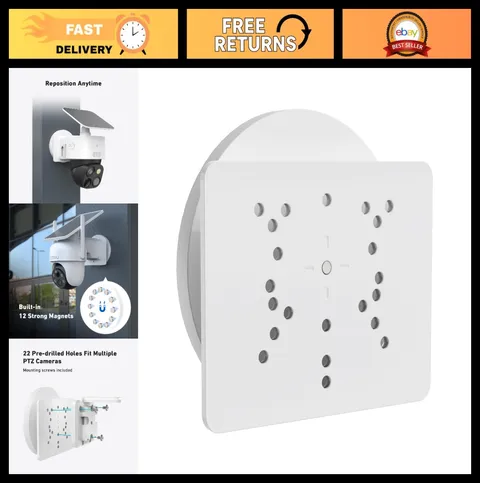 Outdoor Magnetic Mount for PTZ Cameras - Fits Eufy, Reolink, Tapo & More - White