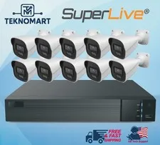 SuperLive Plus 16CH Camera System 16CH 4K NVR with 4TB HDD & 10x 4MP Bullet Cams