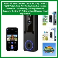 Battery-Powered 1080p Wireless Dome Security Camera with AI Human Detection