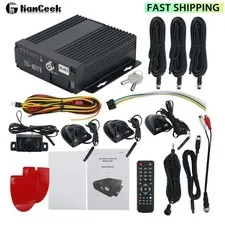 4CH Vehicle Car Mobile DVR Security Video Recorder SD 4 CCD Camera Cable Remote