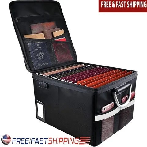 Fireproof Water-Resistant File Box W/ Combination Lock & Anti-Static Fiberglass