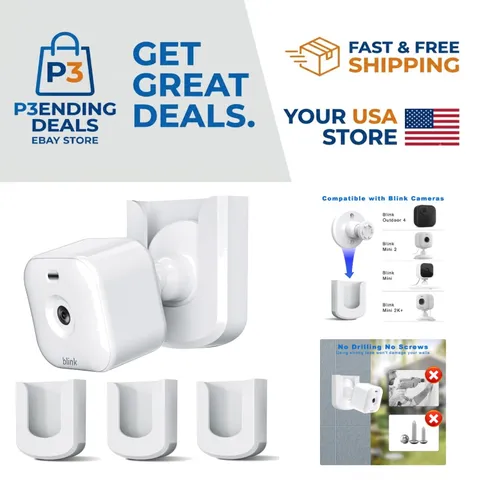 Effortless Installation with 3-Pack Blink Camera Adhesive Mounts - White
