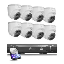 Loocam 2.5K PoE Security IP Camera System 2TB, Two-Way Audio, Person Detection