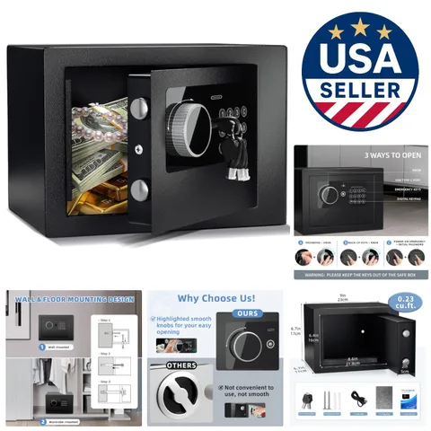 Digital Electronic Fireproof Safe - Compact Security Lock Box for Valuables