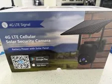 4G LTE Wireless Outdoor Surveillance Camera, Battery + Solar Panel, Black