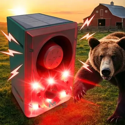 130dB Outdoor Solar Ultrasonic Animal Repellent Alarm Keep Cat Dog Raccoon Away
