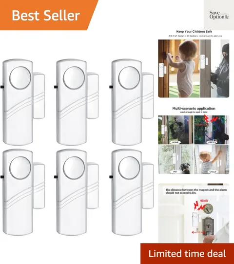 Security Door Window Alarm, 90DB Wireless Sensor Door Window Burglar Alarm