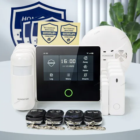 HOMSECUR Wireless WIFI 4G 2G SMS Autodial LCD Home House 4.3" Alarm System