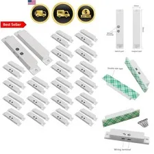 Magnetic Door Contact Sensor Window Alarm Surface Mounted 20 Sets White