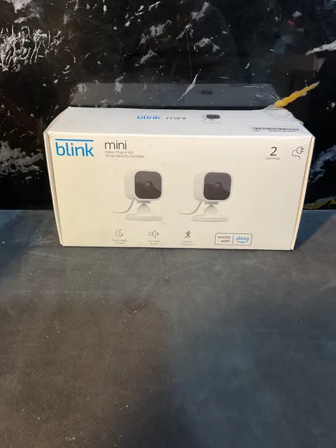 + Blink Mini Indoor Plug-in Wired HD Wi-Fi Security Camera 2-pack