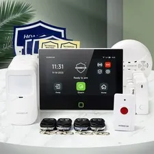 HOMSECUR Wireless WIFI 4G 2G LCD Home House 7" Alarm System+PIR+5*Door Sensor