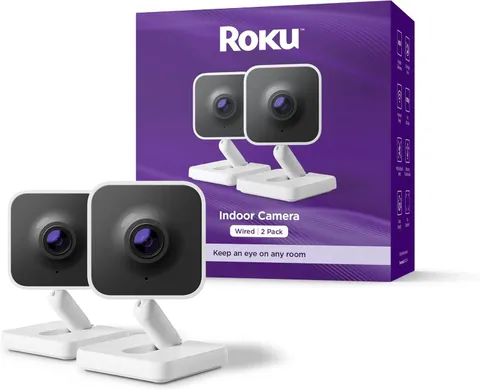 Roku Indoor Camera SE Home Security 1080p HD Color Night Vision 2-Pack NEW