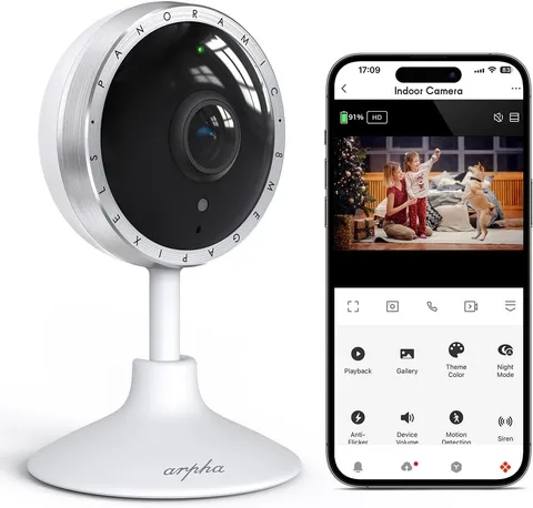 4K Indoor Security Camera, Wifi Pet Camera for Home Security with PIR Human Dete