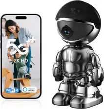Indoor Camera 2K HD 5G/2.4Ghz Wifi Pet Robot Camera Motion Detection and Alarm,T