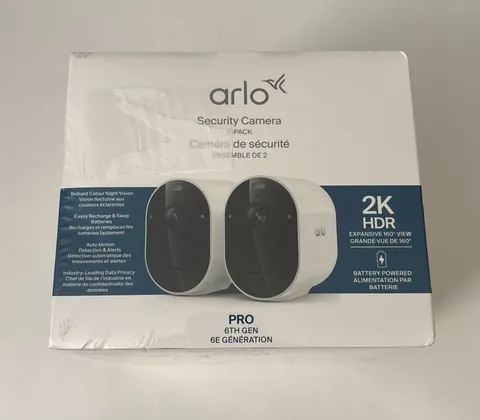 Arlo Pro 6th Gen 2K HDR Wireless Security Camera 2-Pack White - New Sealed