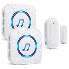 SanJie Door Chime, Door Open Contact Sensor Alarm with 500 FT Range,26 Chimes...