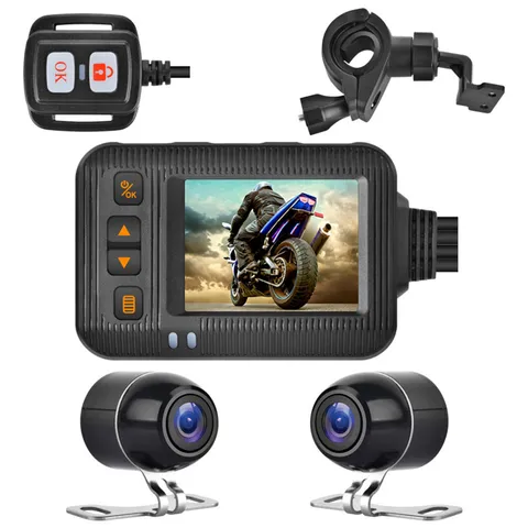 Motorcycle Dash Cam Front Rear View Dual Lens Video Recorder 2 In DVR Waterproof