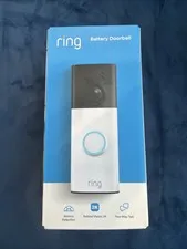 Ring Battery Doorbell newest model Retinal 2K wide-angle video Speckled White