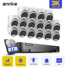 ANNKE 4K 16CH DVR 5MP Audio Security Camera System Color Night AI Motion H.265+
