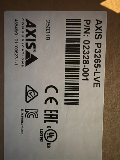 AXIS P3265-LVE NETWORK CAMERA New With Added Wall Mount And Pendant Kit