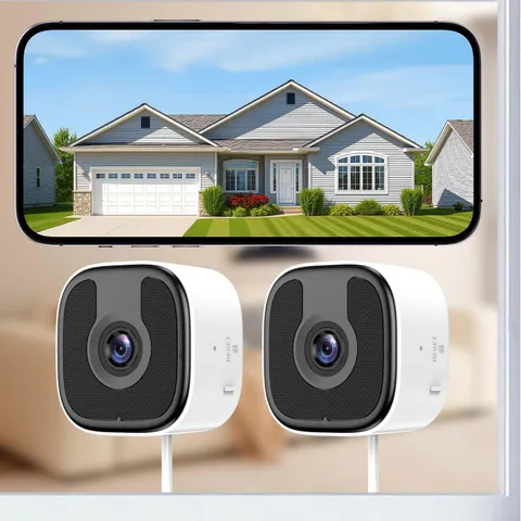 2 Pack 3MP 2K Window Camera，2.4Ghz & 5Ghz Wifi Wireless Indoor & Outdoor Cameras