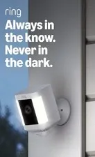 Ring Spotlight Cam Plus, Battery, Two-Way Talk, Color Night Vision, White