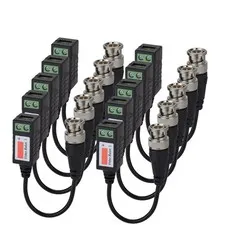 TJMD Video Balun Connectors 1000 feet, Black - 8 Pairs