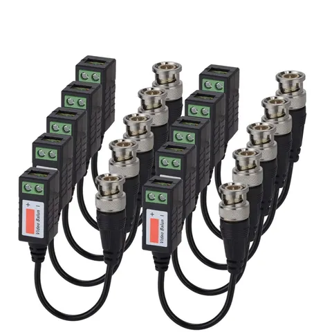 TJMD Video Balun Connectors 1000 feet, Black - 8 Pairs