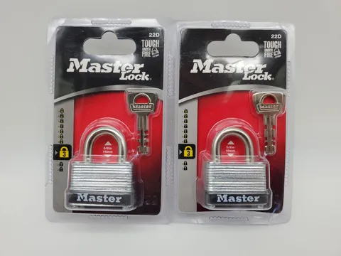 Master Lock 22D Padlocks Warded 5/8" L Shackle 1-1/2" Body Keyed Diff Pack of 2